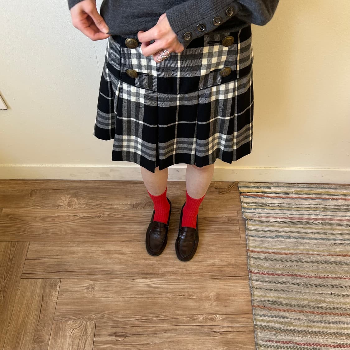 버버리 노바 체크 더블 스커트 상품이미지1