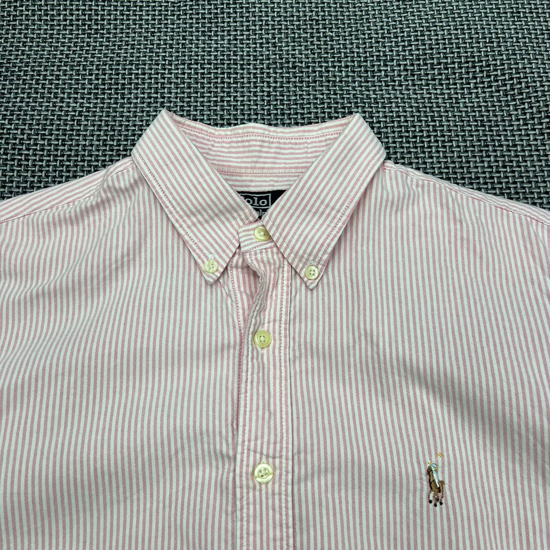 폴로랄프로렌 핑크 스트라이프 반팔셔츠 상품이미지2