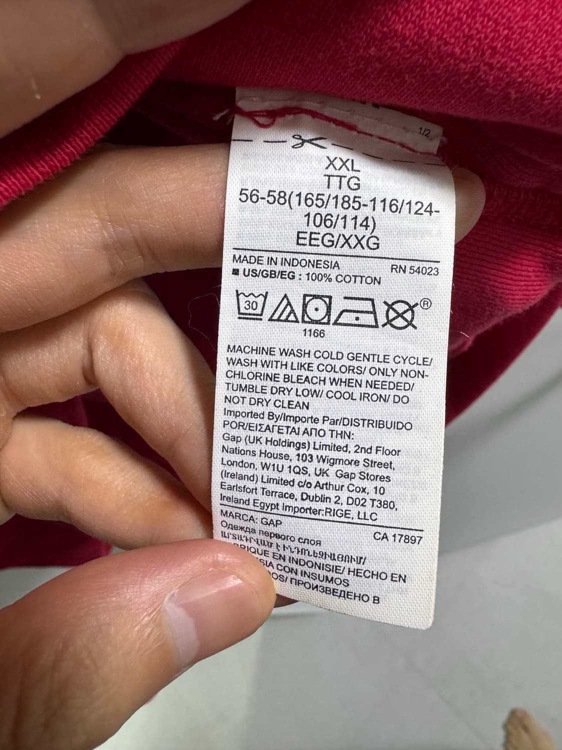 <XXL> 이지 갭 후드 레드 상품이미지3