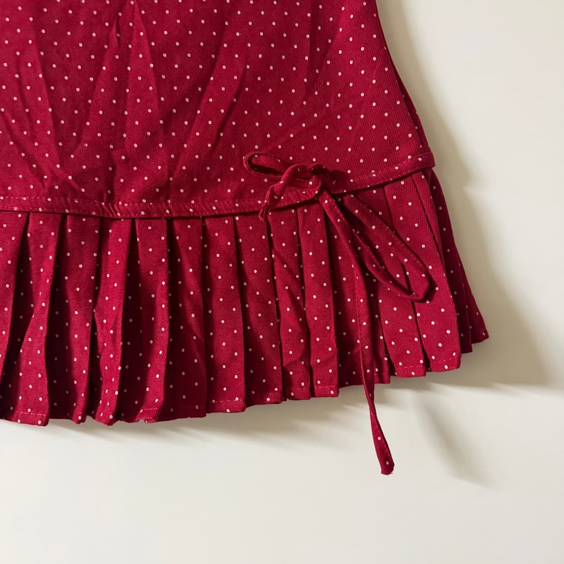 새상품 여자 도트 플리츠 미니스커트 (와인) M 상품이미지3