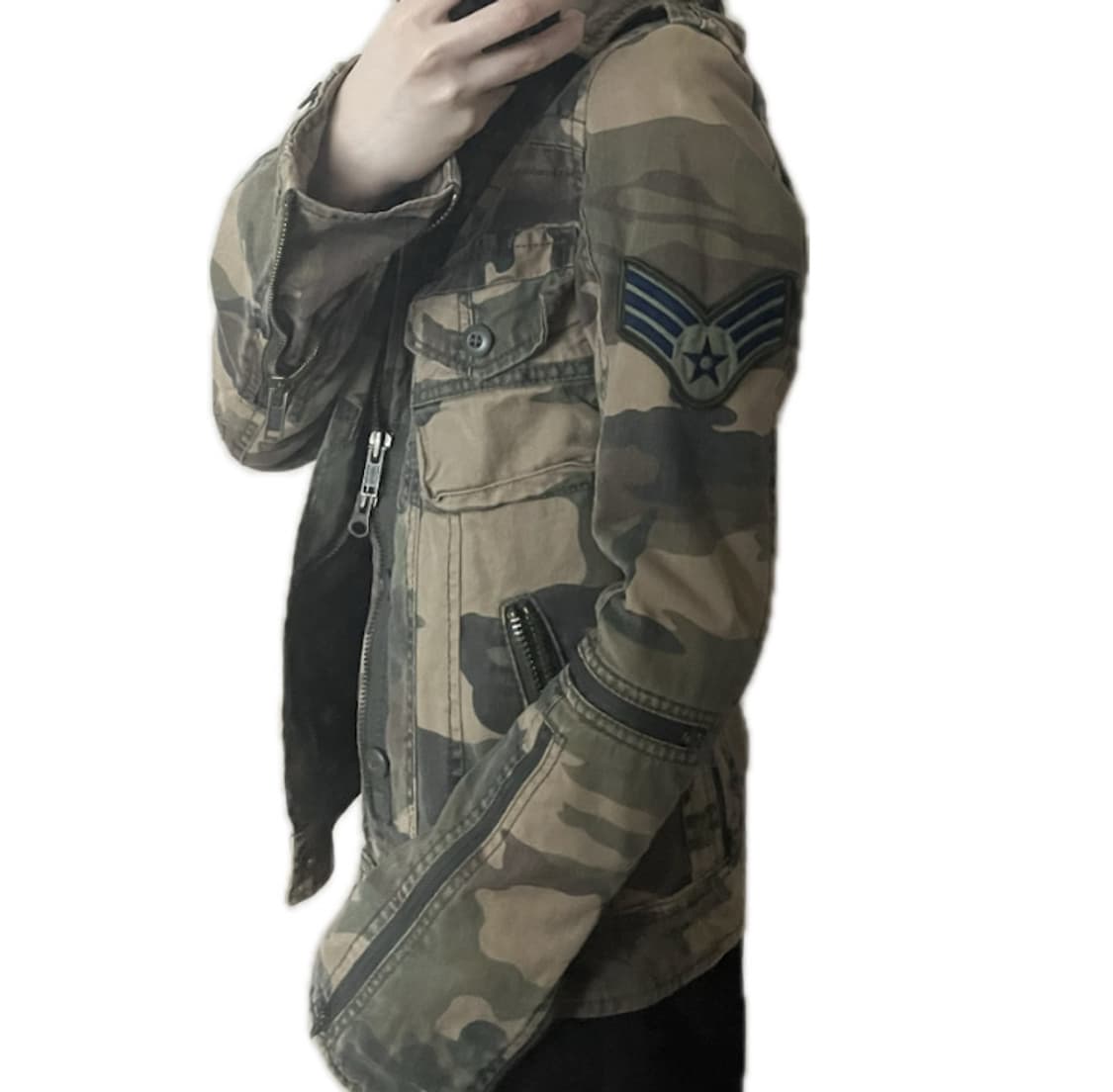 빈티지 투웨이 밀리터리 카모 자켓 펑크그런지y2k 상품이미지3