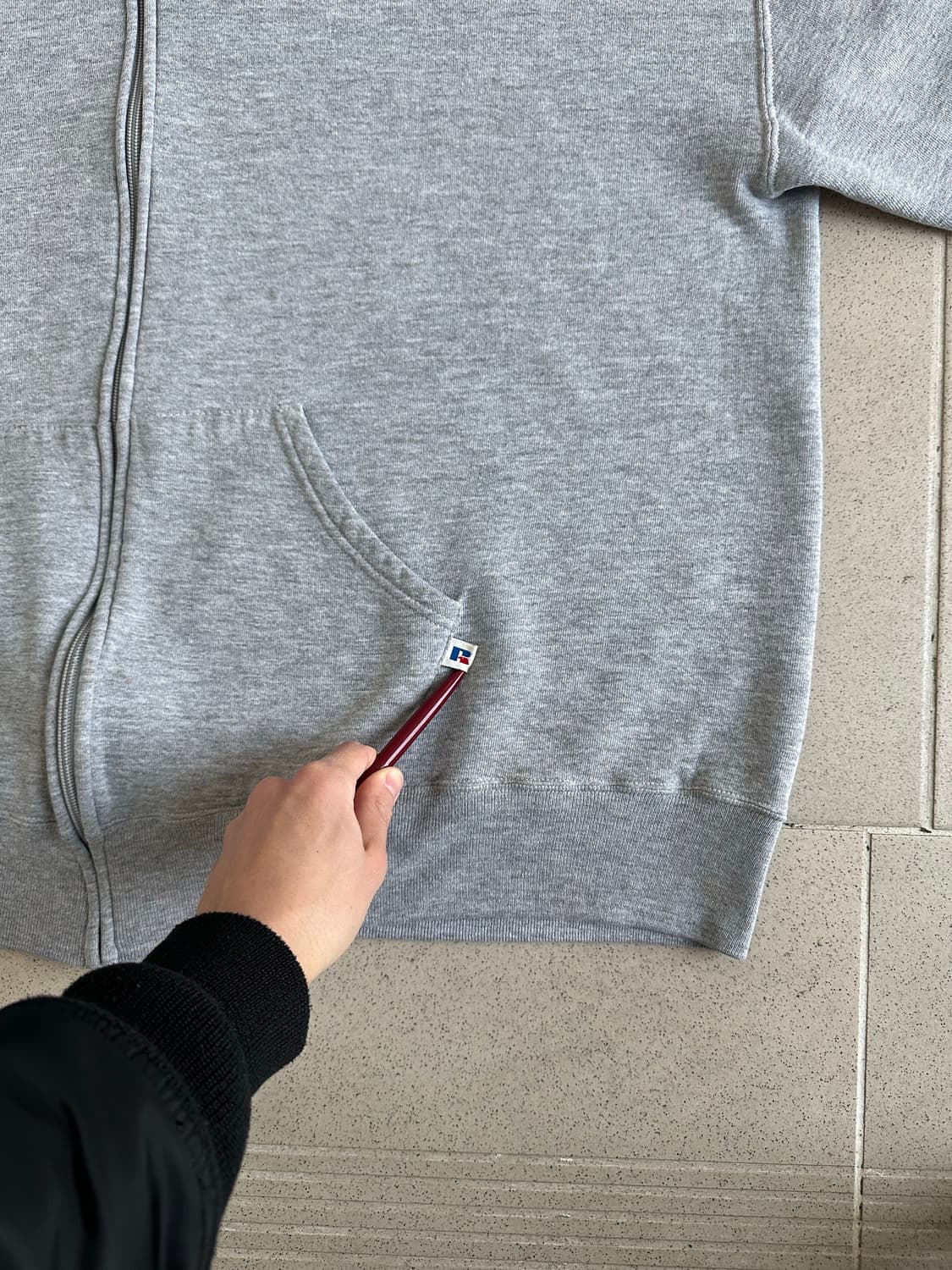 90s 빈티지 러셀 후드집업 그레이 XXL 상품이미지3