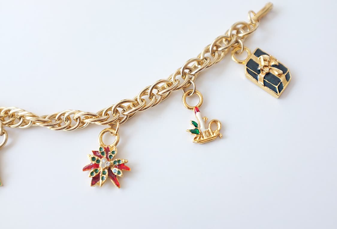 1980s 크리스마스 참 빈티지 팔찌 상품이미지6