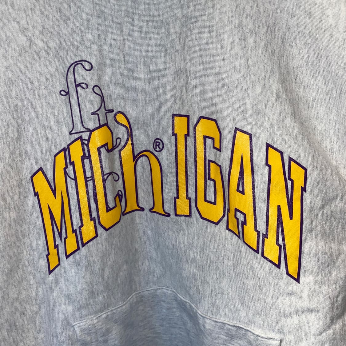 FETCH Michigan Logo Hoodie (Light Gray) 상품이미지3