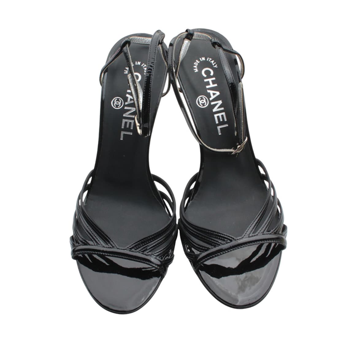 샤넬 블랙 페이턴트 레더 스트랩 샌들 37 상품이미지2