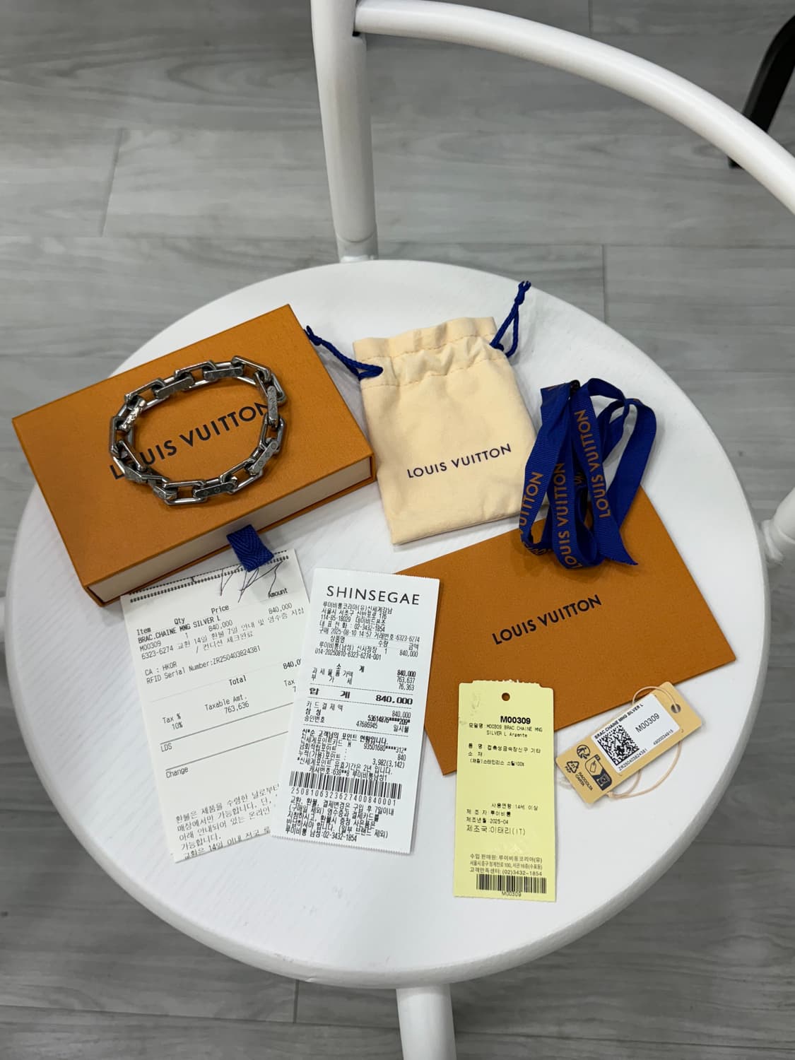 2025/08구매)루이비통 모노그램 체인팔찌 풀구성 상품이미지2