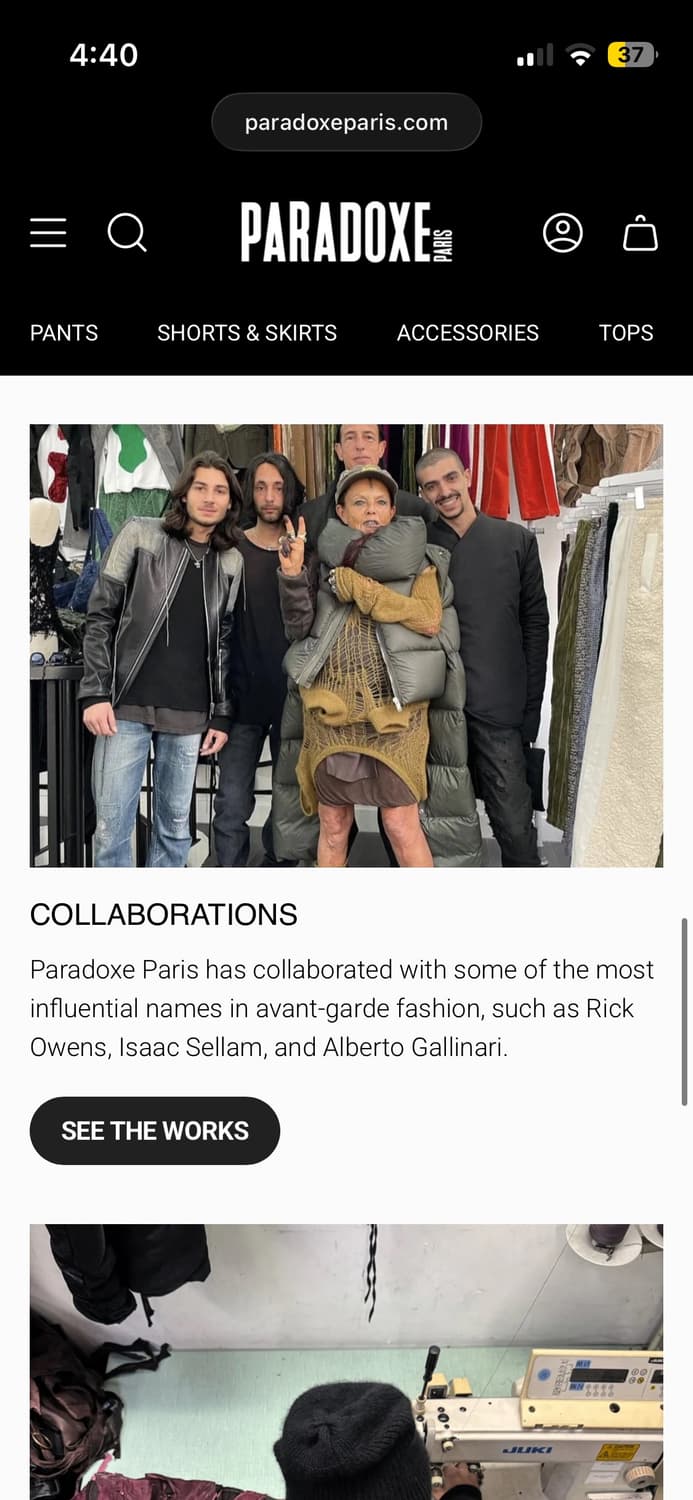 PARADOXE PARIS 바지 32~34 릭오웬스 상품이미지7