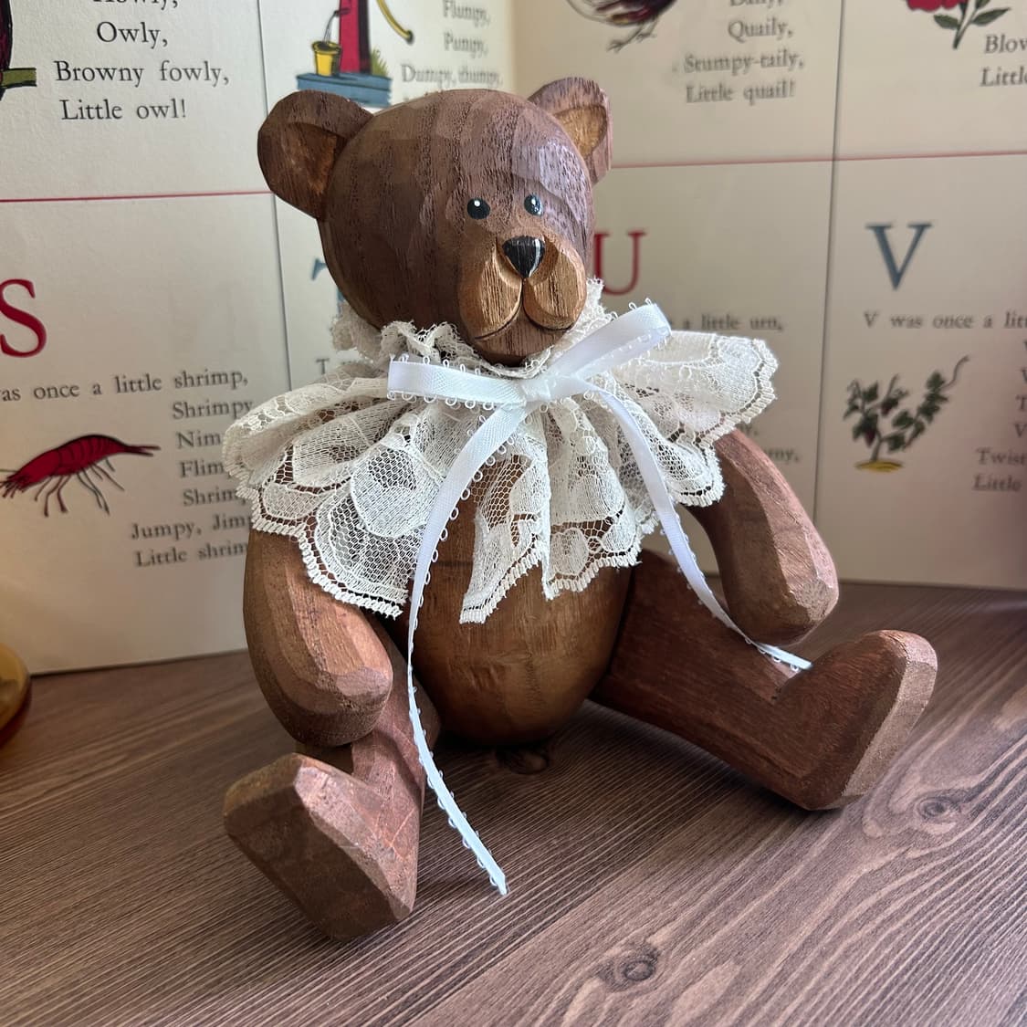 빈티지 나무 인형 테디베어 소품  상품이미지7