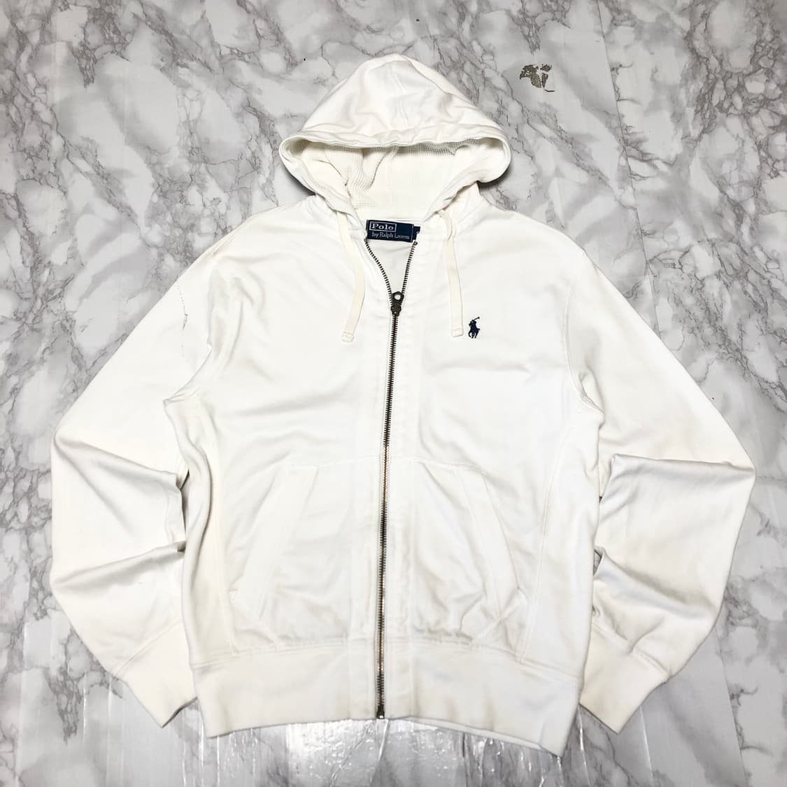 폴로 랄프로렌 써멀 후드집업 자켓 크림화이트 상품이미지2