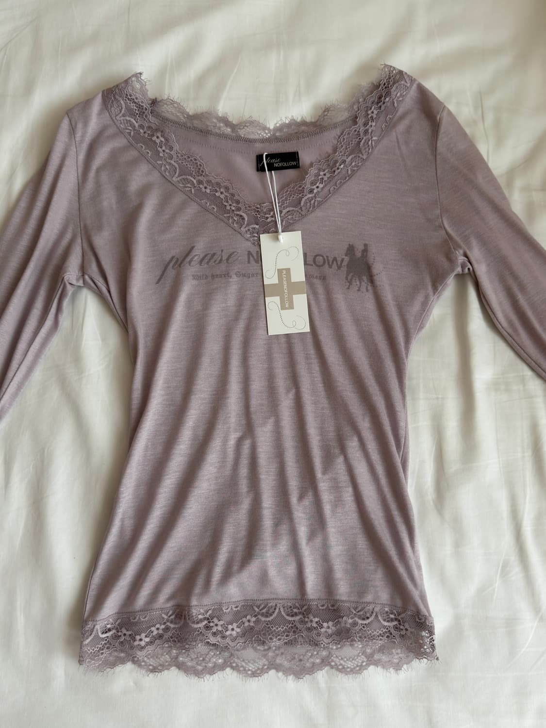 Kane Lace Long Sleeve Top (Pale Violet) 상품이미지2