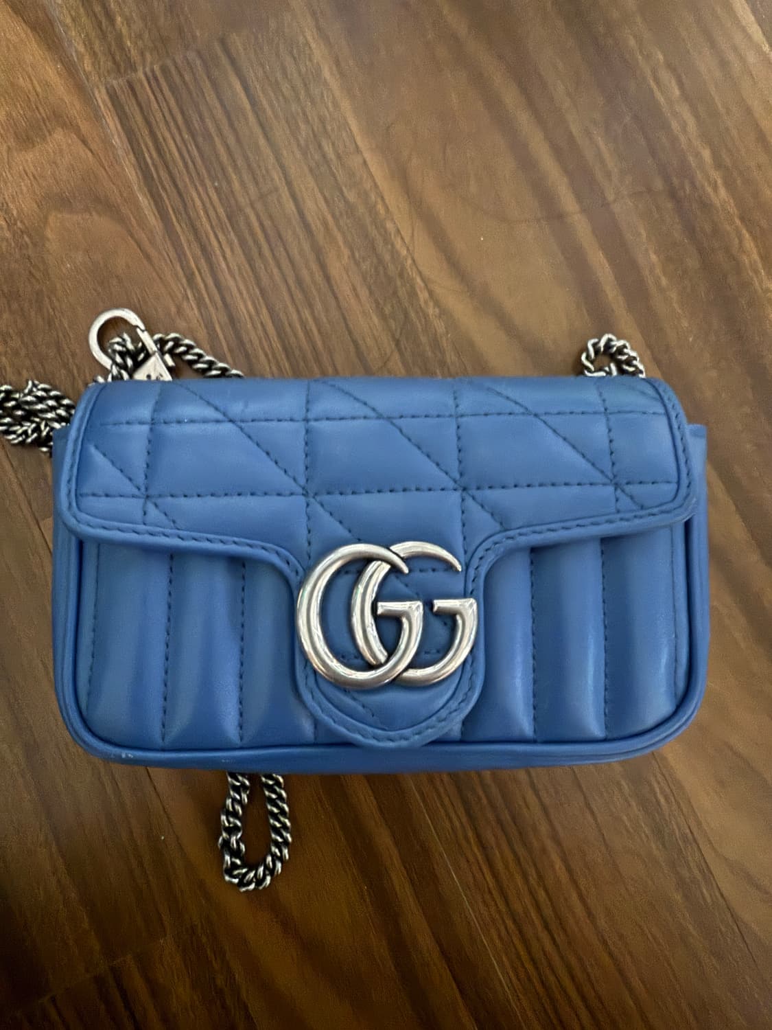 구찌 마몬트 마틀라세 미니백 블루 크로스백 상품이미지9