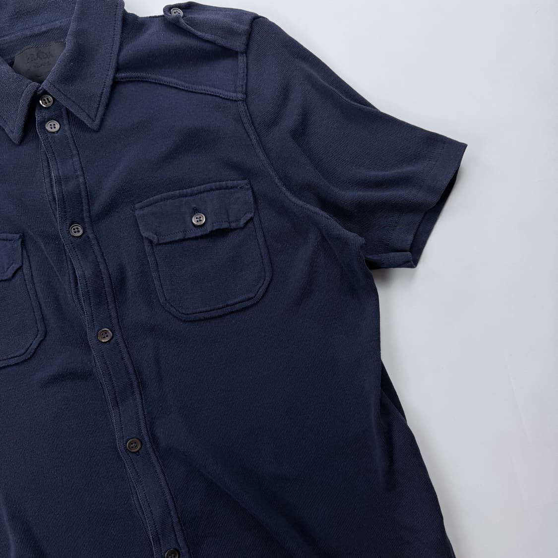 프라다 빈티지 네이비 포켓 반팔 셔츠 상품이미지4