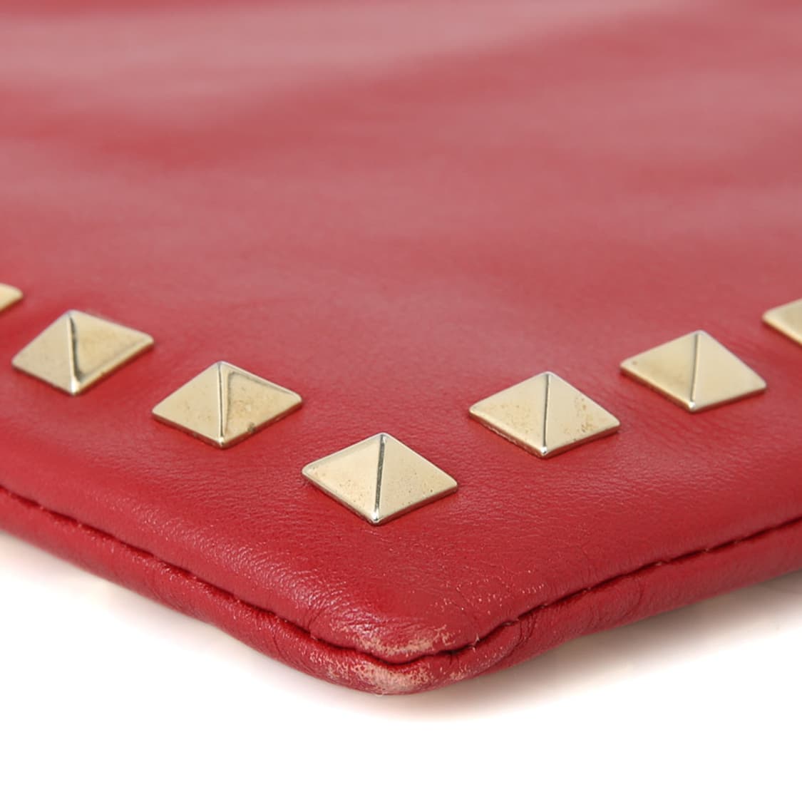 발렌티노 락스터드 클러치백 오버사이즈 지퍼 파우치 레드 상품이미지6