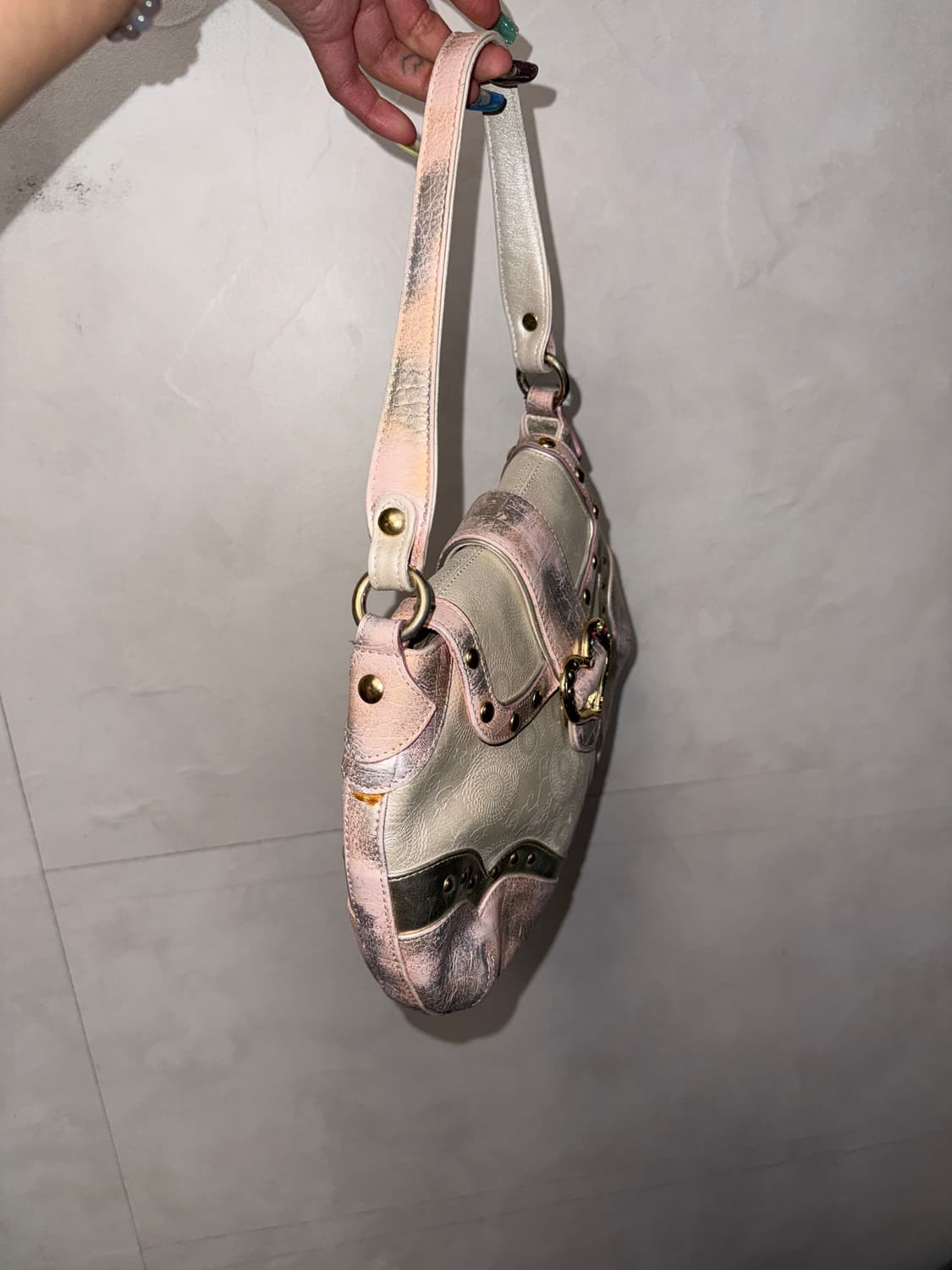 Banabana metal pink silver oriental 숄더백 상품이미지4