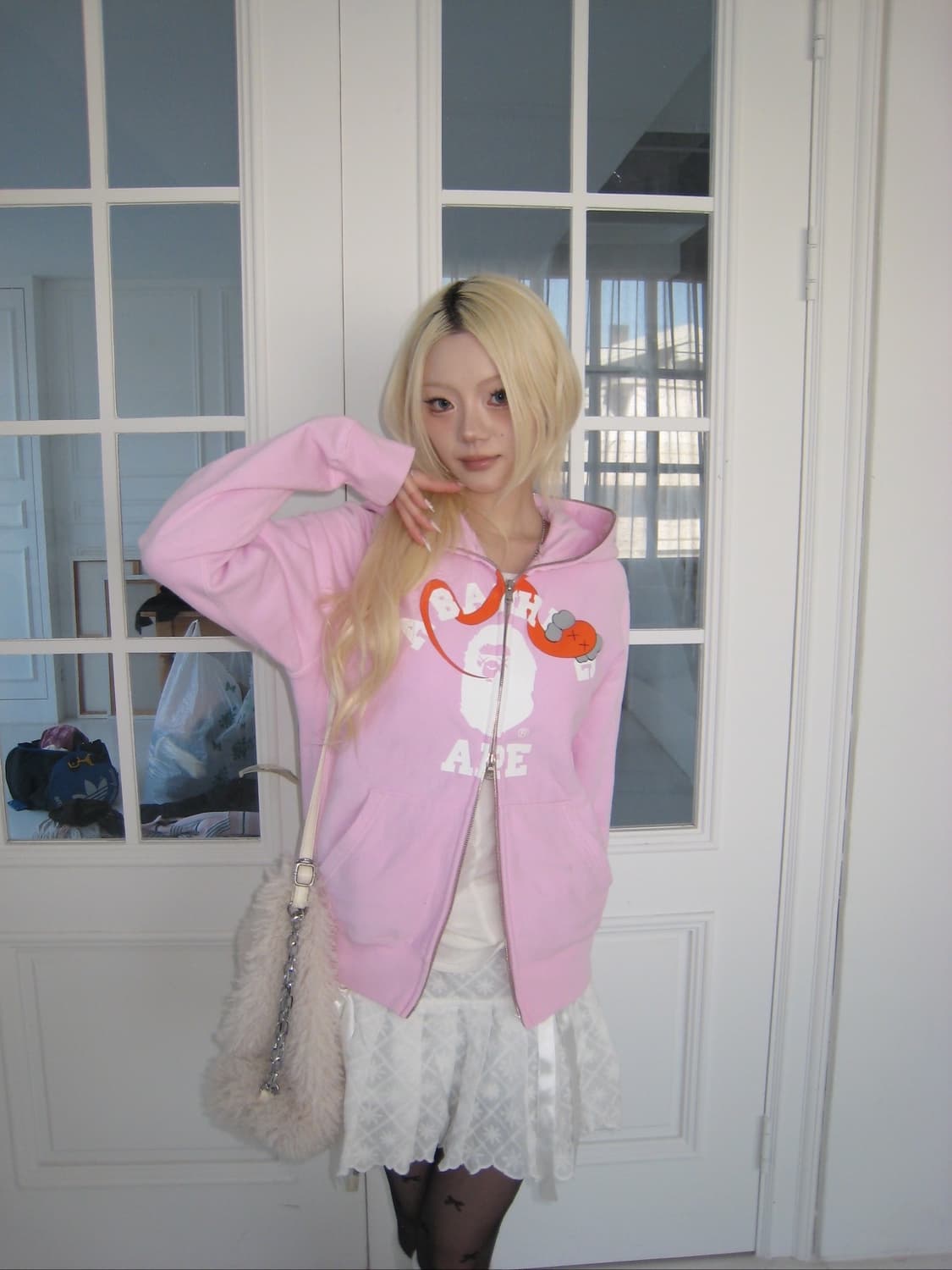 베이프 x 카우스 딸기 핑크 컬리지 후집 상품이미지5