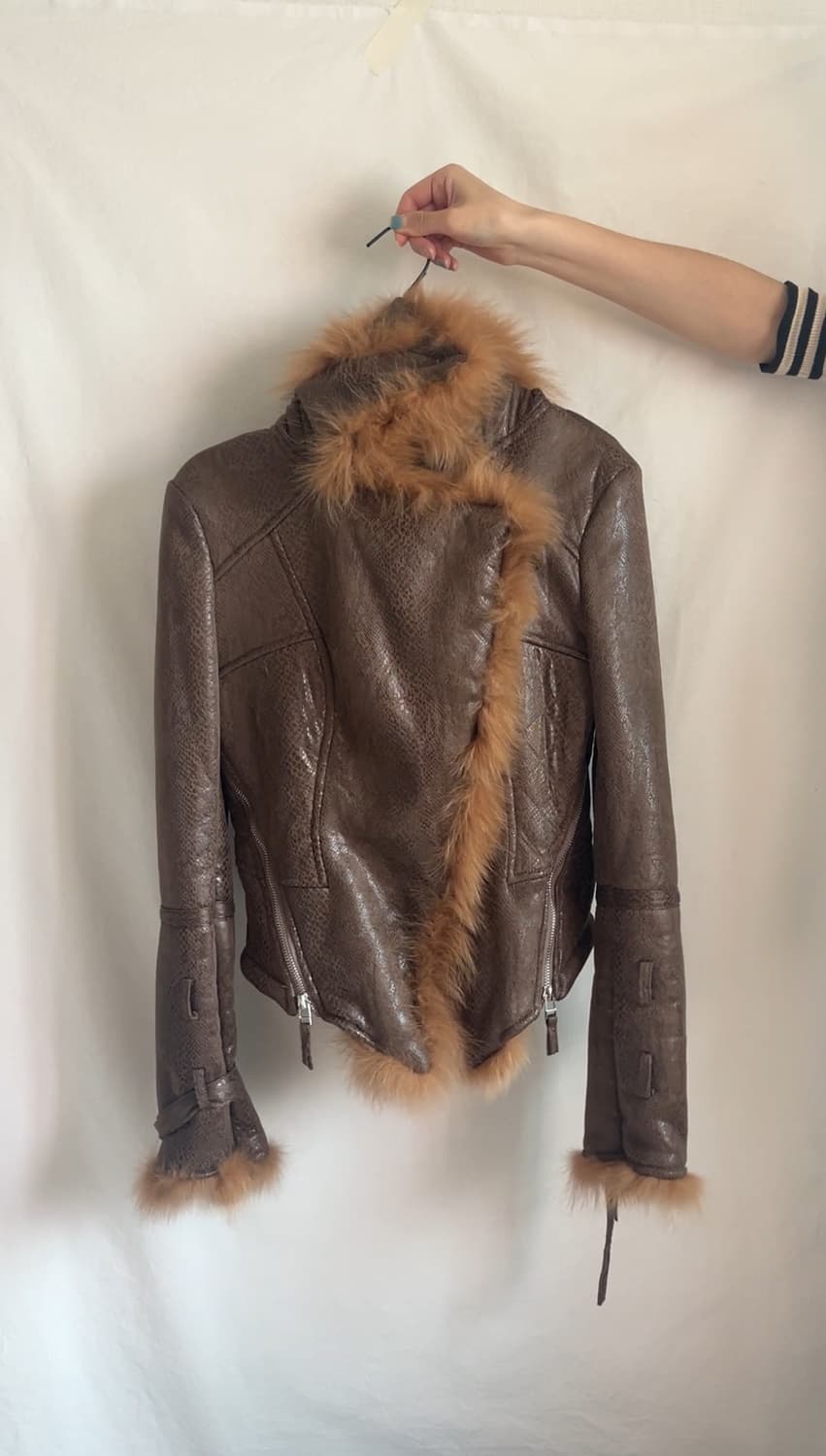 Slim fur trimming jacket 상품이미지1