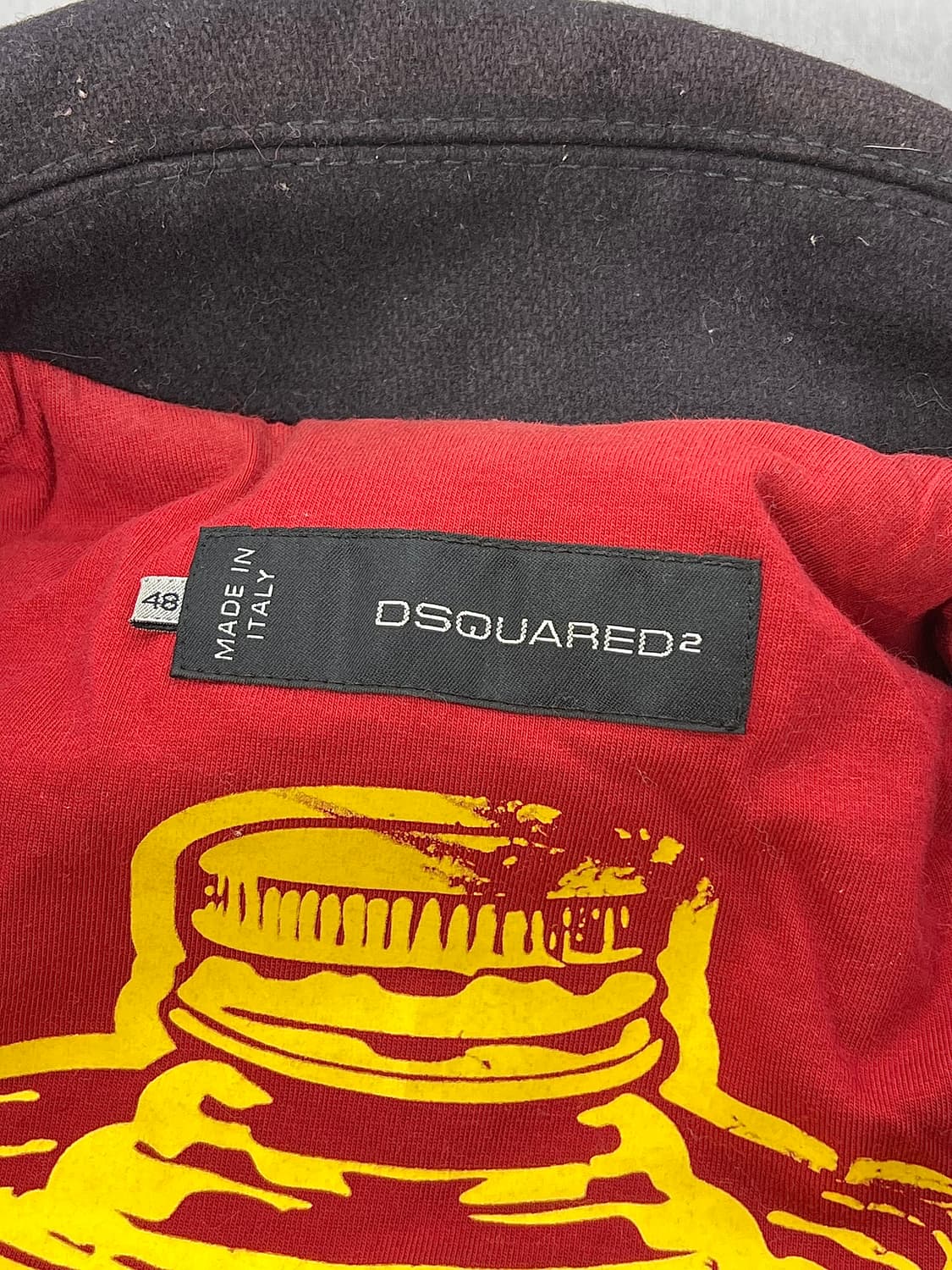 디스퀘어드2 패치드 체크 레더 울 더블 코트 자켓 상품이미지7