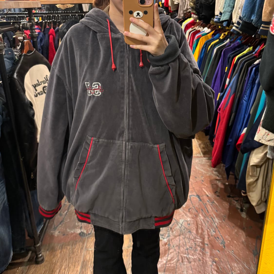 [Hi] 그레이 벨벳 져지 상품이미지1