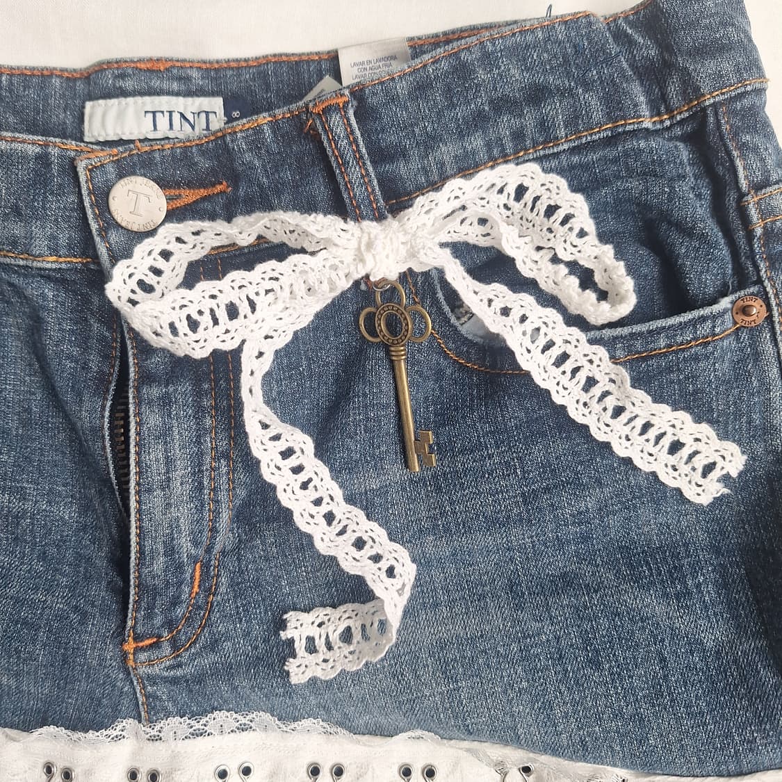 Promise skirt y2k 데님 미니 스커트 상품이미지3