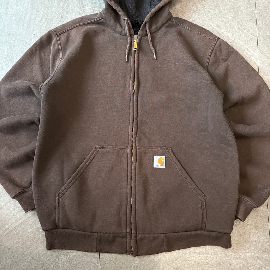 칼하트 정푸 써멀 썬 페이딩 브라운 후드 집업 상품이미지4