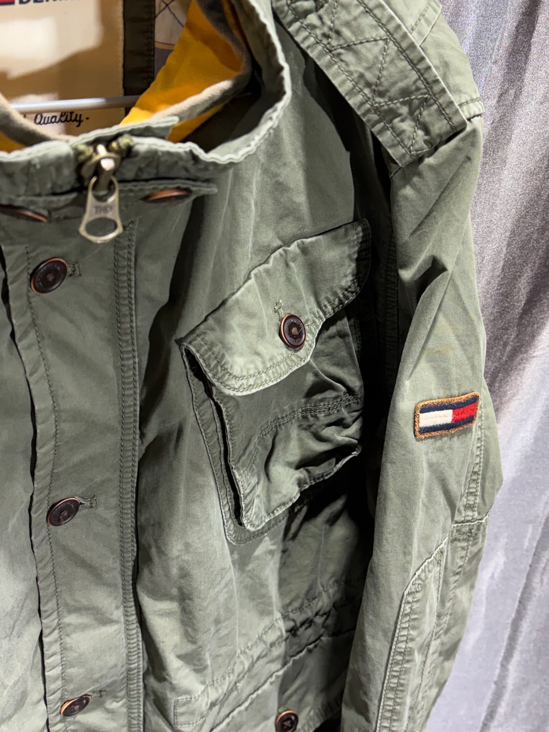 XL 타미힐피거 아메리칸 4포켓 패치로고 카키 야상 상품이미지4