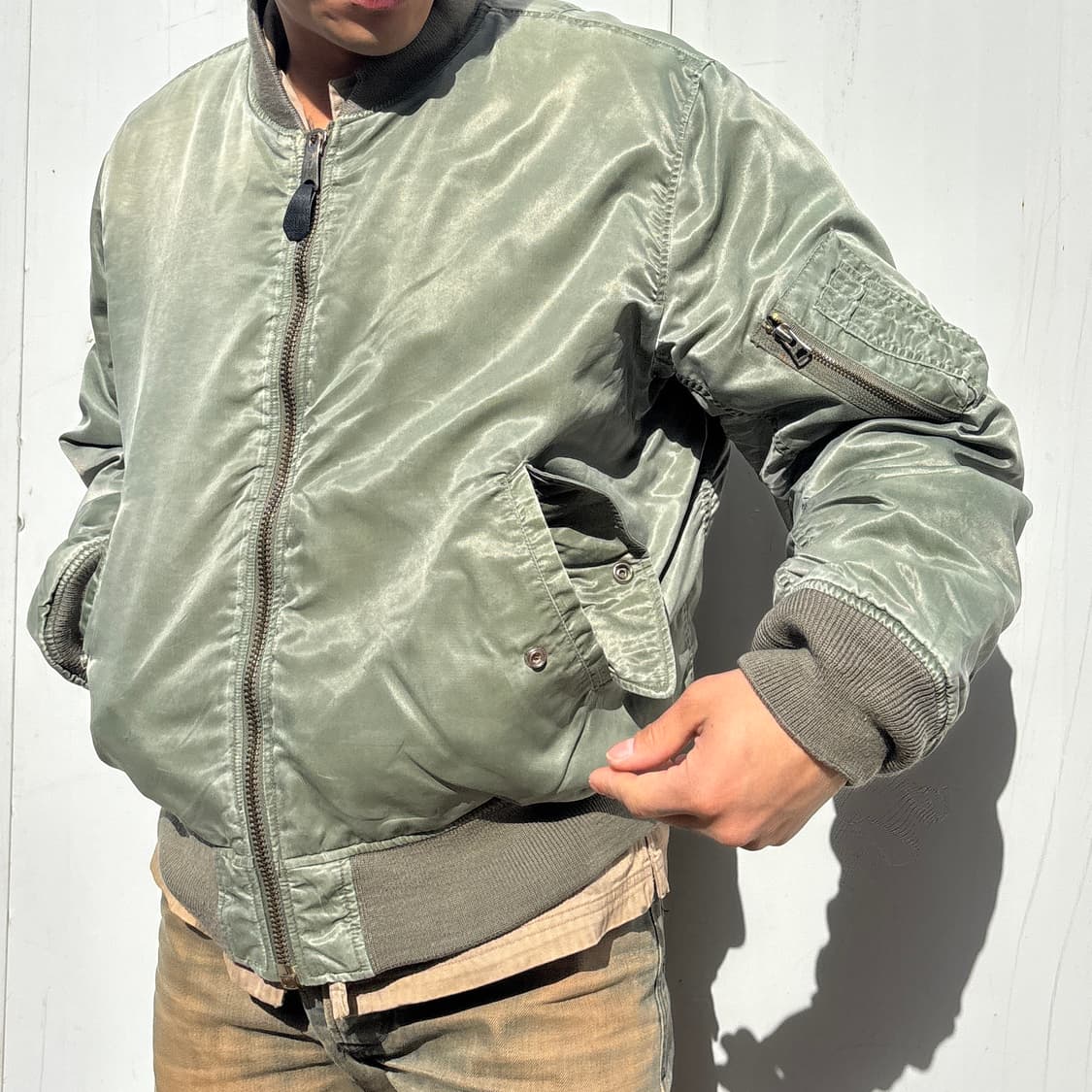 빈티지 미공군 MA-1 리버시블 플라이트 항공 점퍼 L 상품이미지1