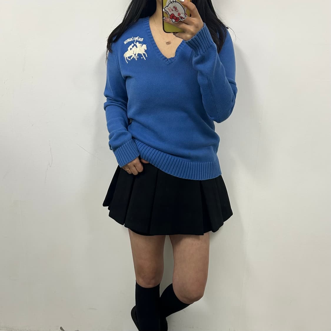 폴로 브이넥 니트[1438] 상품이미지1