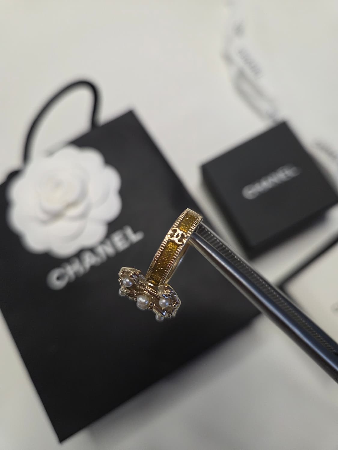 샤넬 CC로고 진주 반지 상품이미지5