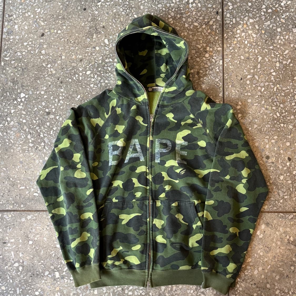 OG 베이프 그린카모 풀 집 후디 L 상품이미지3