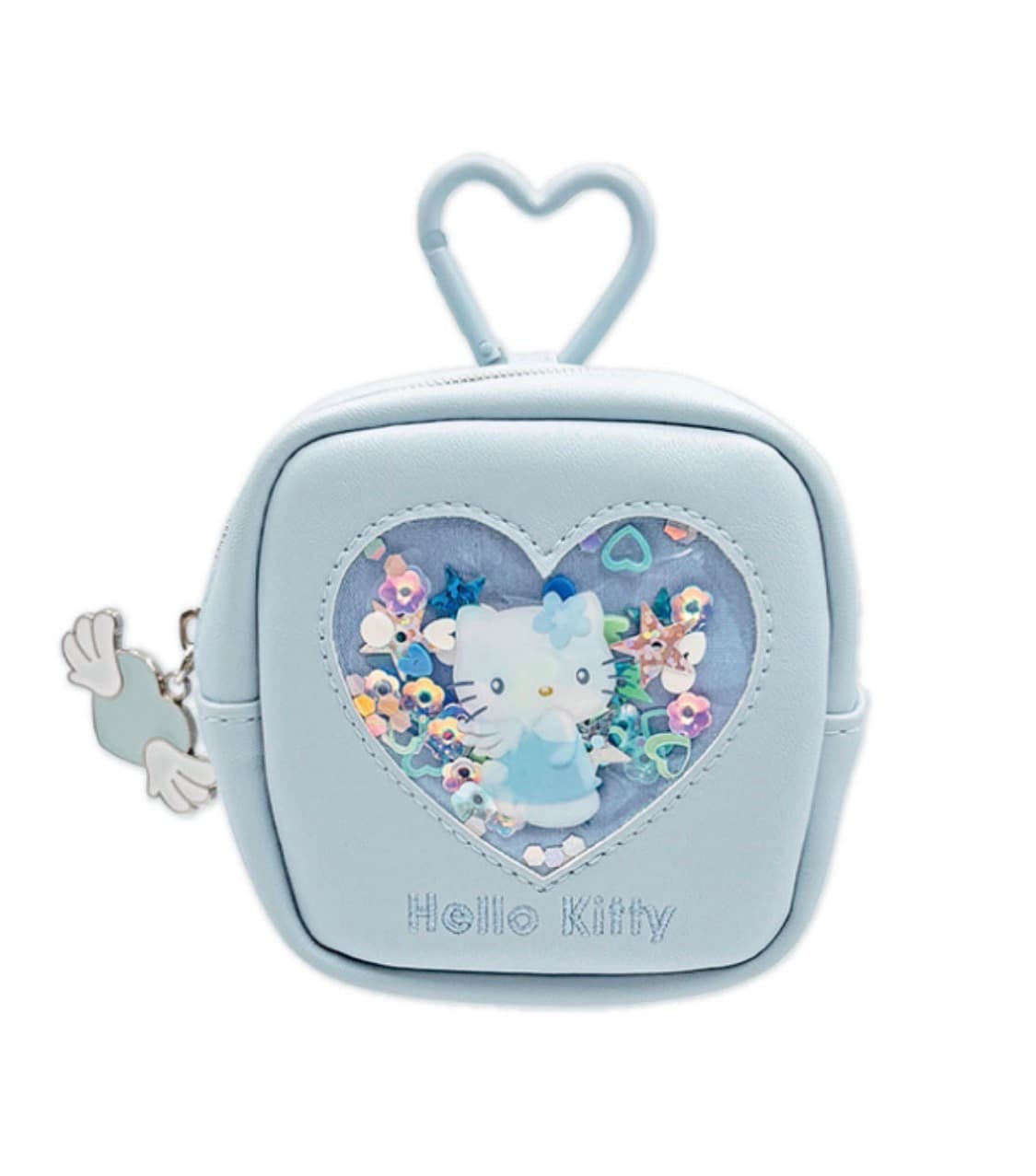 헬로키티 엔젤 하늘색 파우치 하트 카라비너 상품이미지1