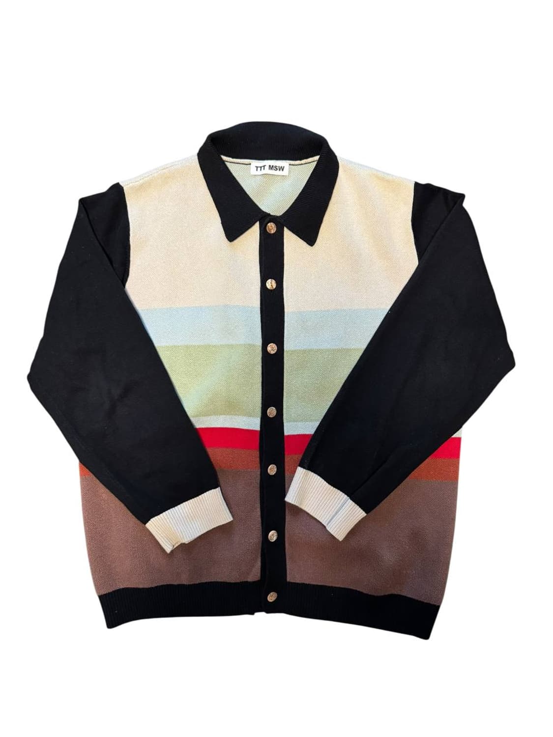 TTT MSW 22AW 보더 니트 가디건 상품이미지1