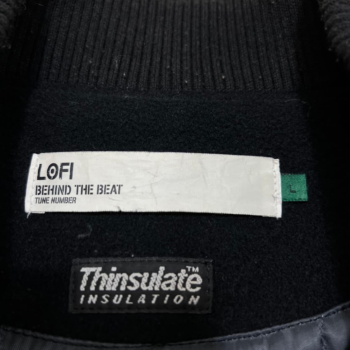 로파이 신슐레이트 양가죽 배색 스타디움 바시티자켓 [블랙] L/100 상품이미지4