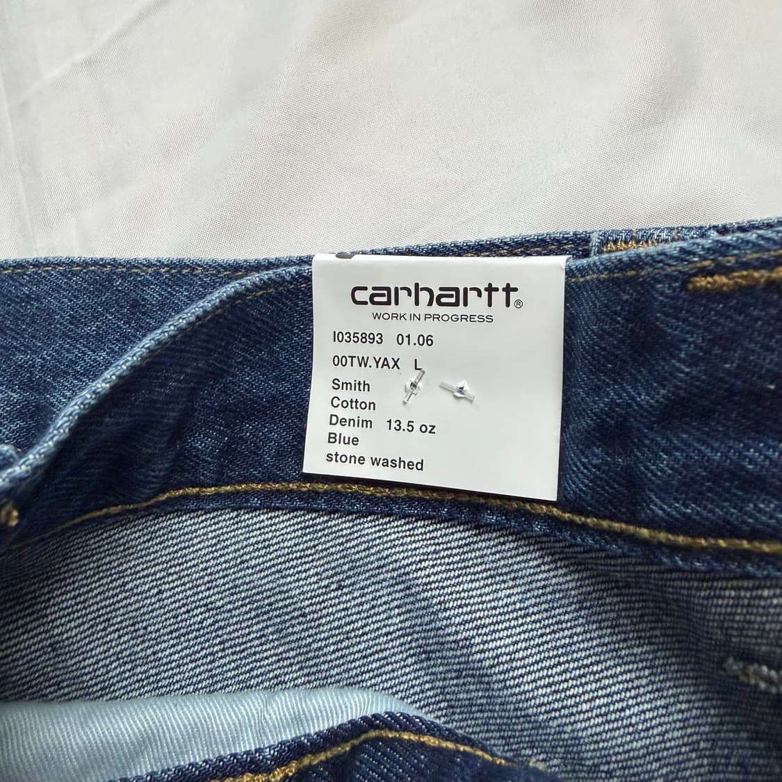 (새상품) [L] 칼하트 WIP 브랜돈 팬츠 블루 스톤 워시드 상품이미지2
