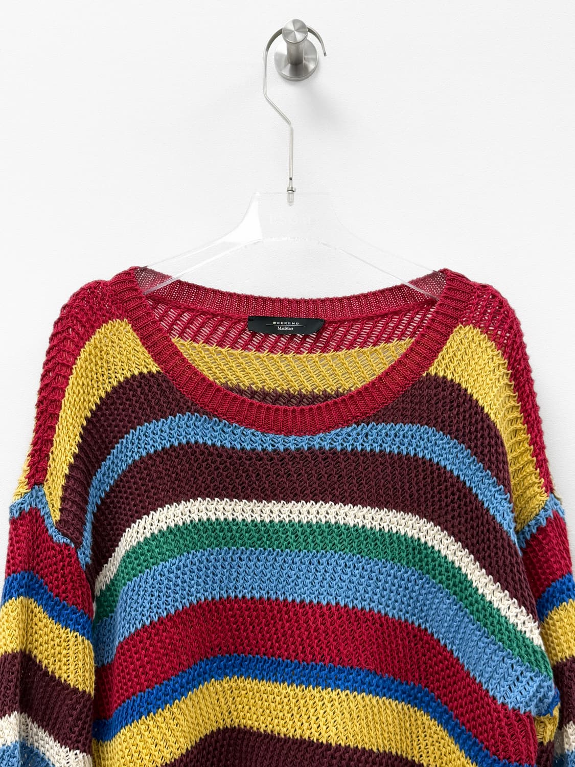위켄드 막스마라 멀티 컬러 스트라이프 린넨 니트 스웨터 상품이미지3