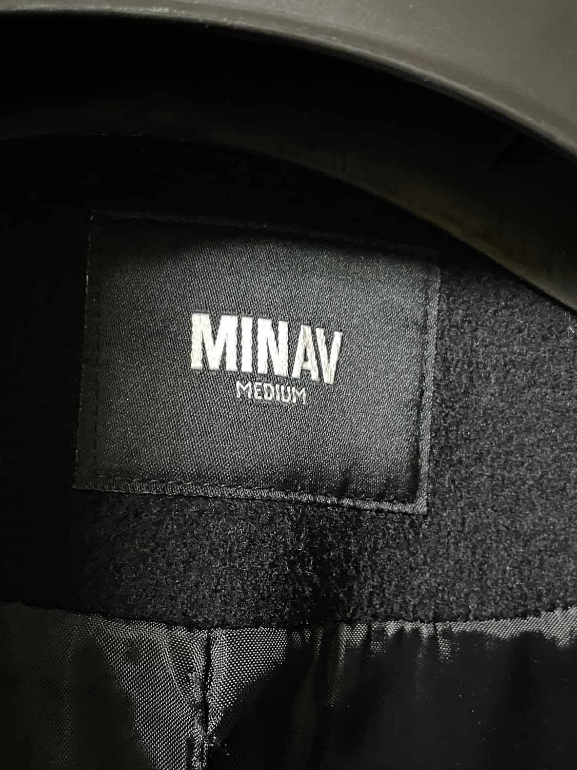 100 M 미나브 블랙 울 오버핏 더블 코트 상품이미지5