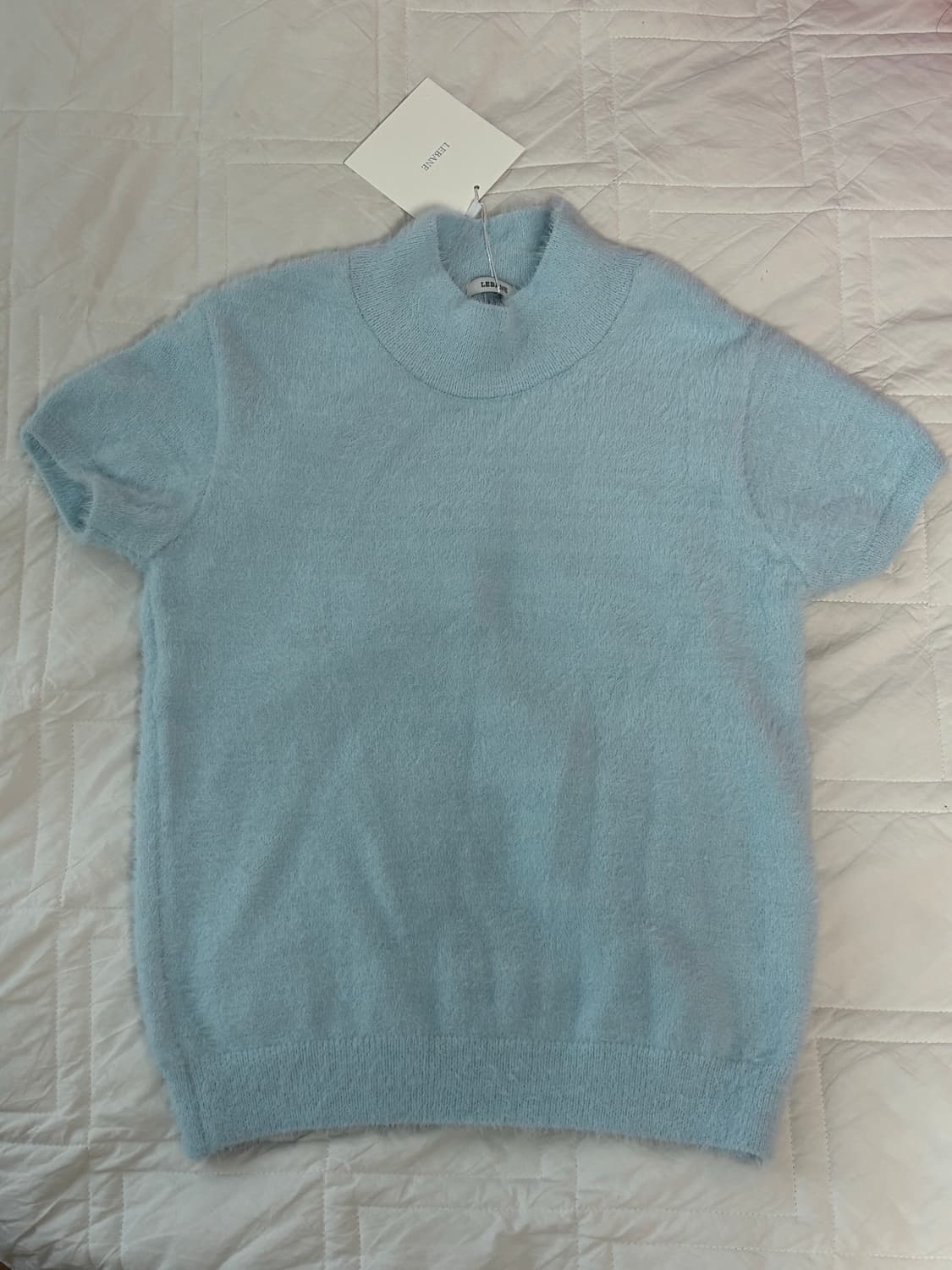 LEBANE 르베인 | 스카이블루 반팔 니트 상품이미지2