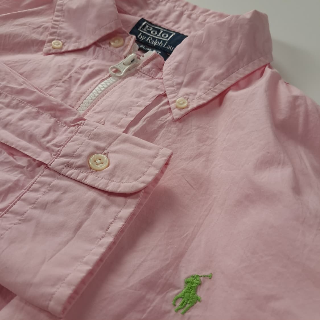 CK333 FREE 폴로 00s 핑크 크롭 셔츠 자켓 상품이미지4
