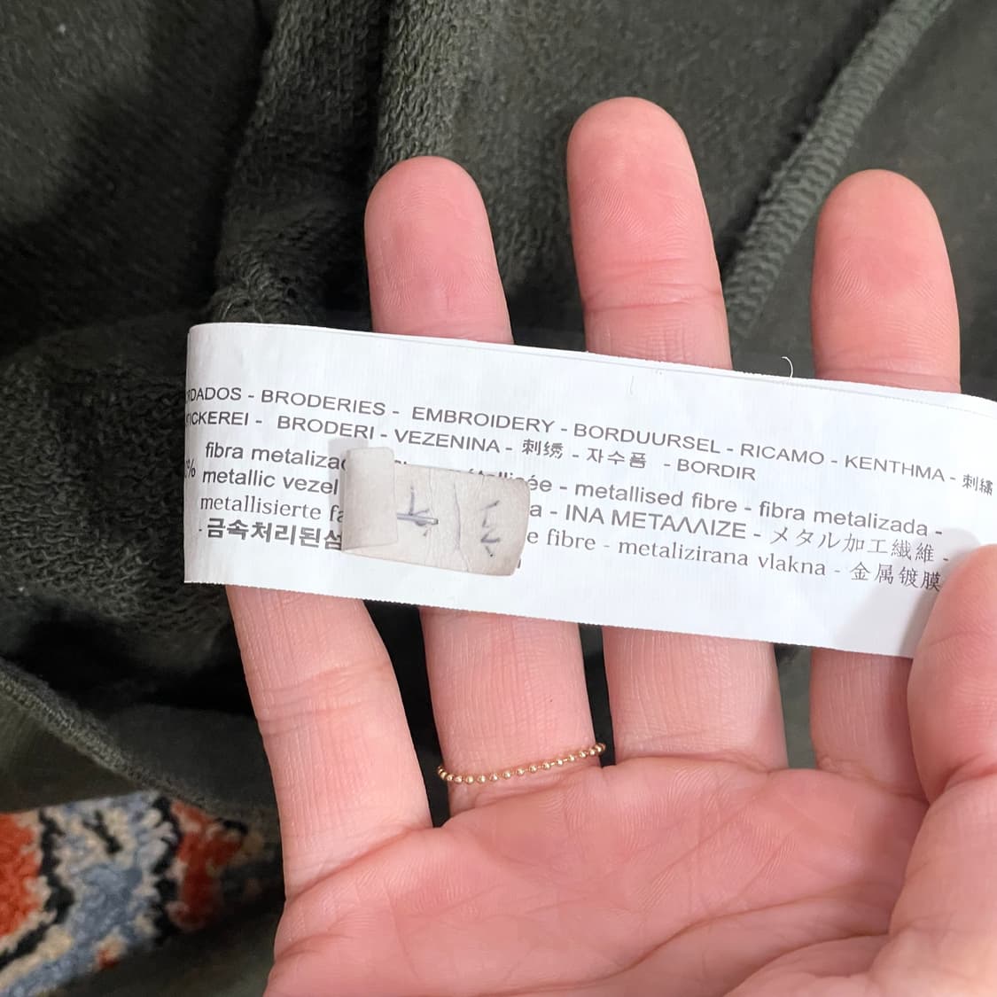 자라 맨 자수프린팅 카키 맨투맨 남성L 상품이미지7