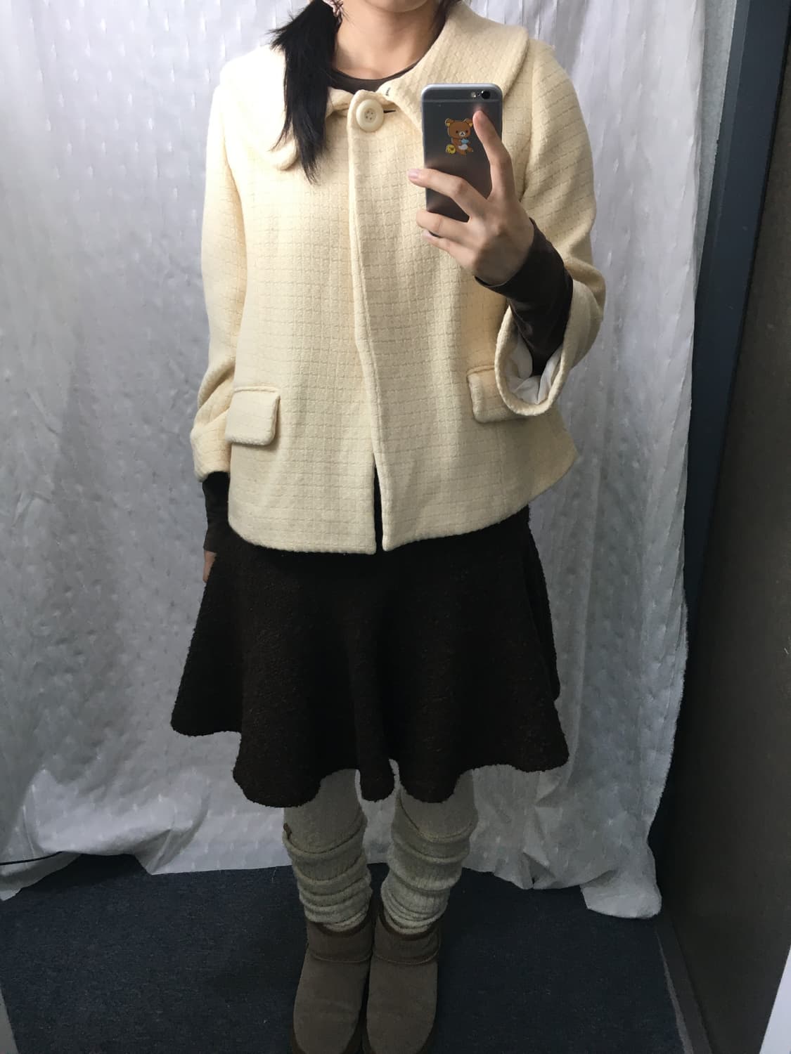 아이보리 울 숏코트  상품이미지4