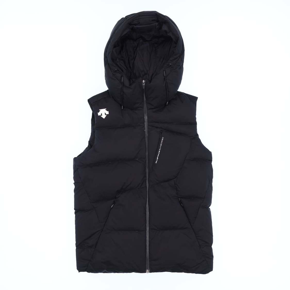 85 데상트 덕다운 후드 패딩 조끼 블랙 N7346 상품이미지1