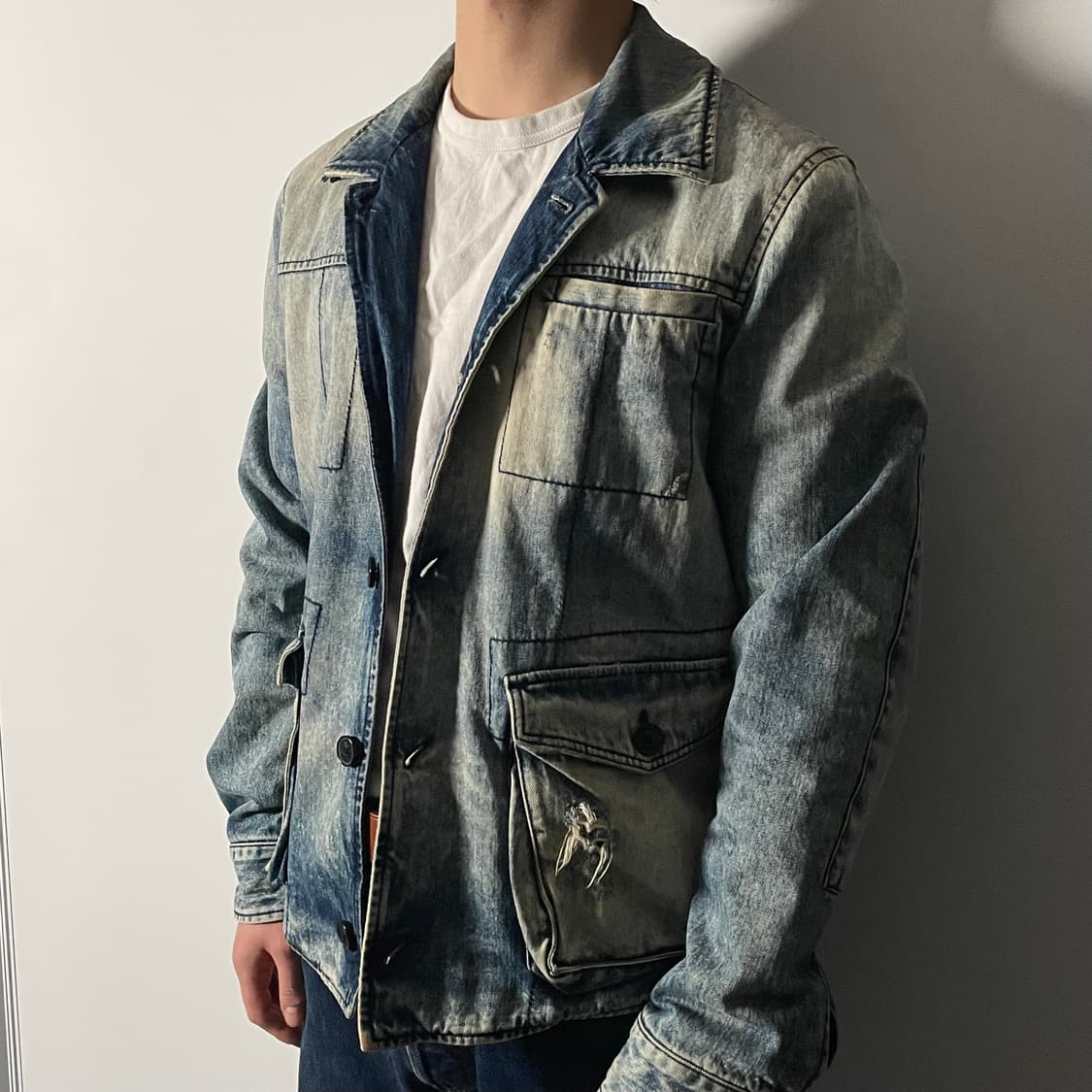 피에르 발망 디스트로이드 데님 블레이저 자켓 (on.17)   상품이미지4