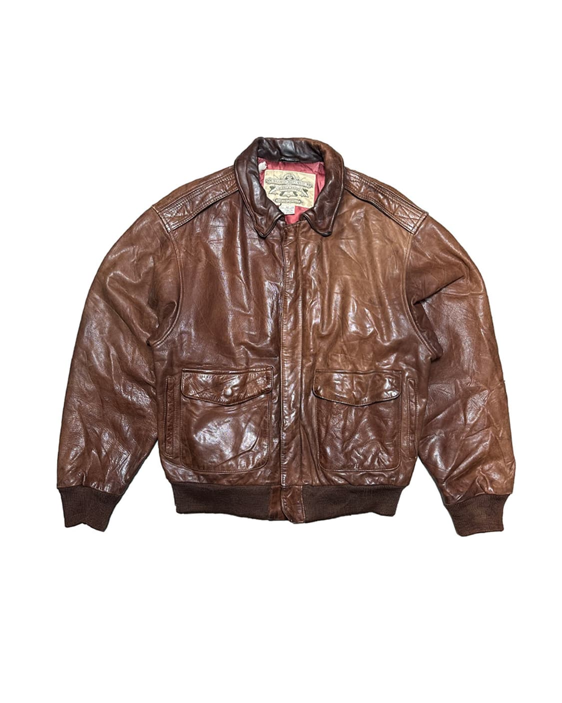 90s 헤비 리얼 레더 A-2 플라이트 자켓 made in korea 상품이미지1