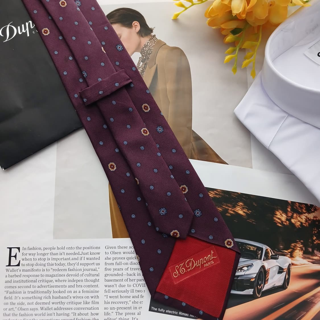 듀퐁 실크 다크 퍼플 도트 넥타이 9.2cm A+등급 A18711
 상품이미지4