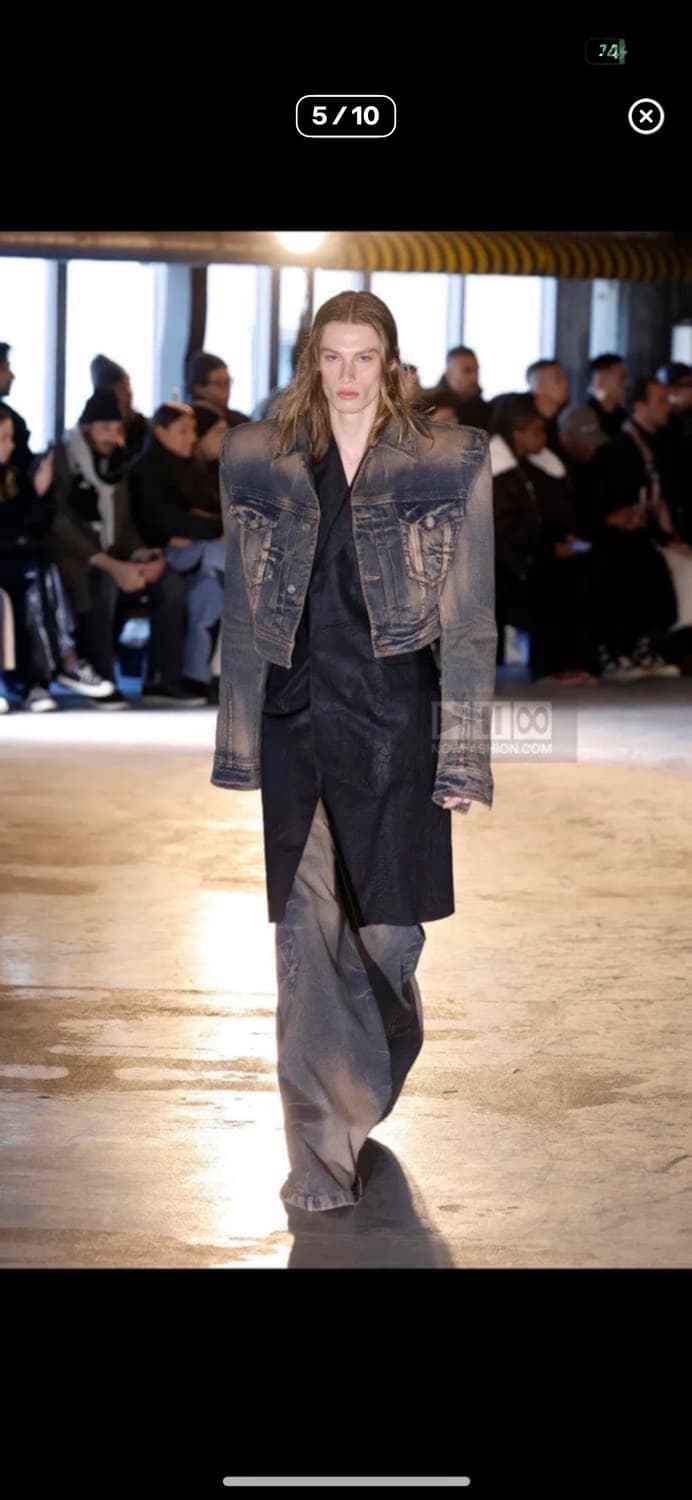 준지 [Runway] Denim Cropped 패디드 자켓 상품이미지1
