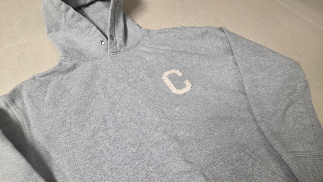 커버낫 C로고 멜란지 그레이 후드 티셔츠  상품이미지3