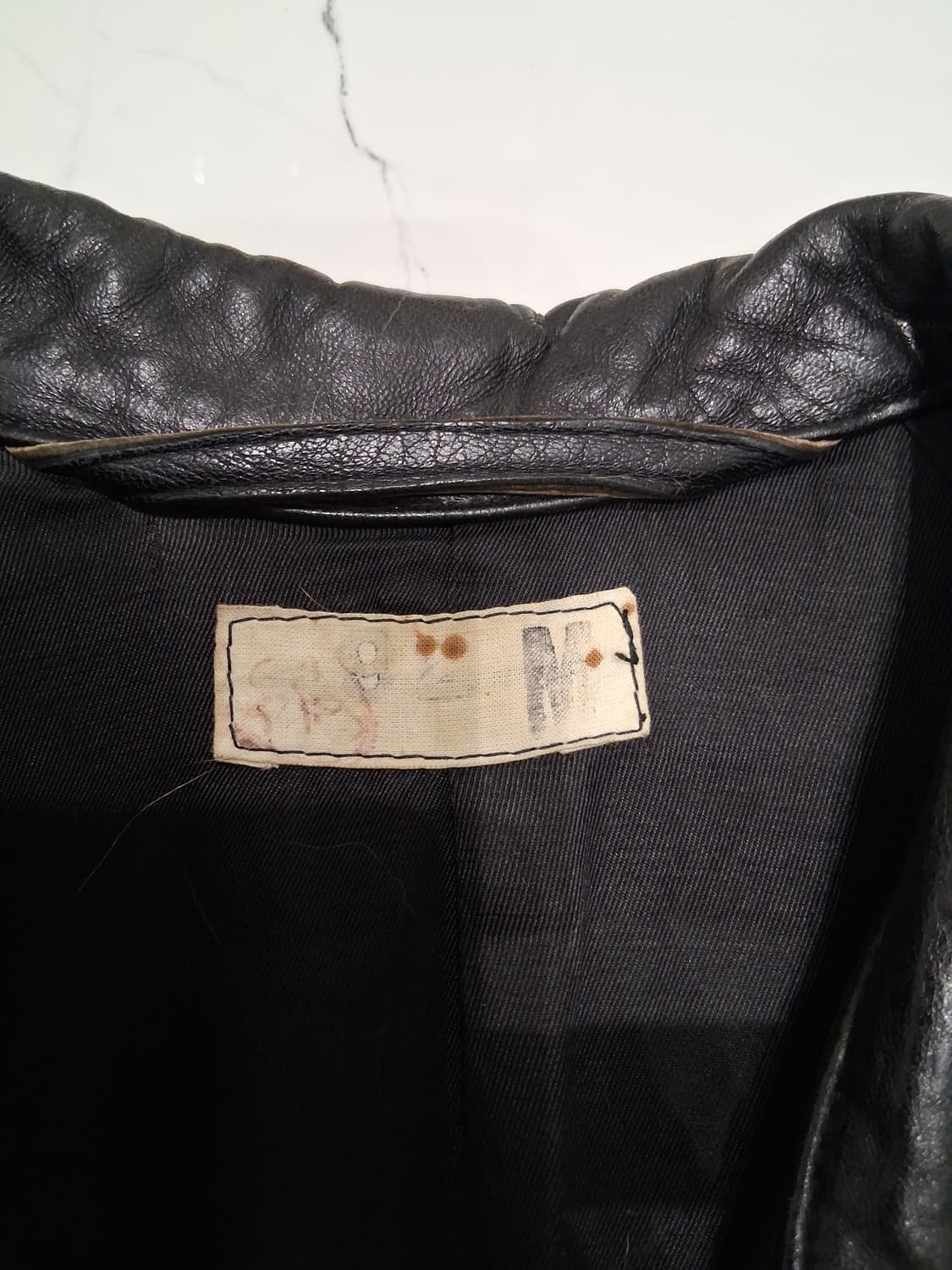 70' 빈티지 프랑스군 모터싸이클 가죽자켓 상품이미지2