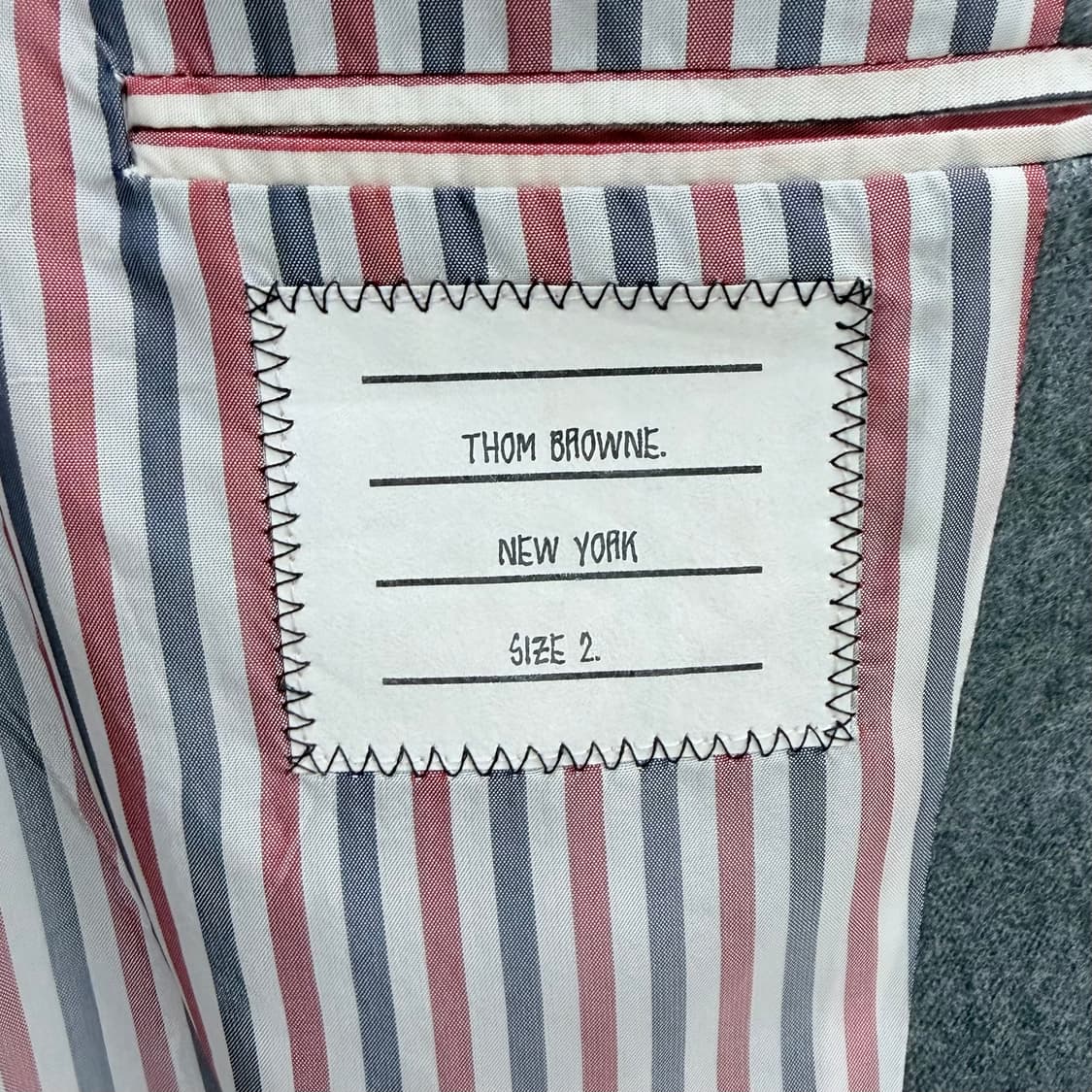 [S+급/2] 톰브라운 사선완장 울 블레이저 자켓 정장 그레이 상품이미지8