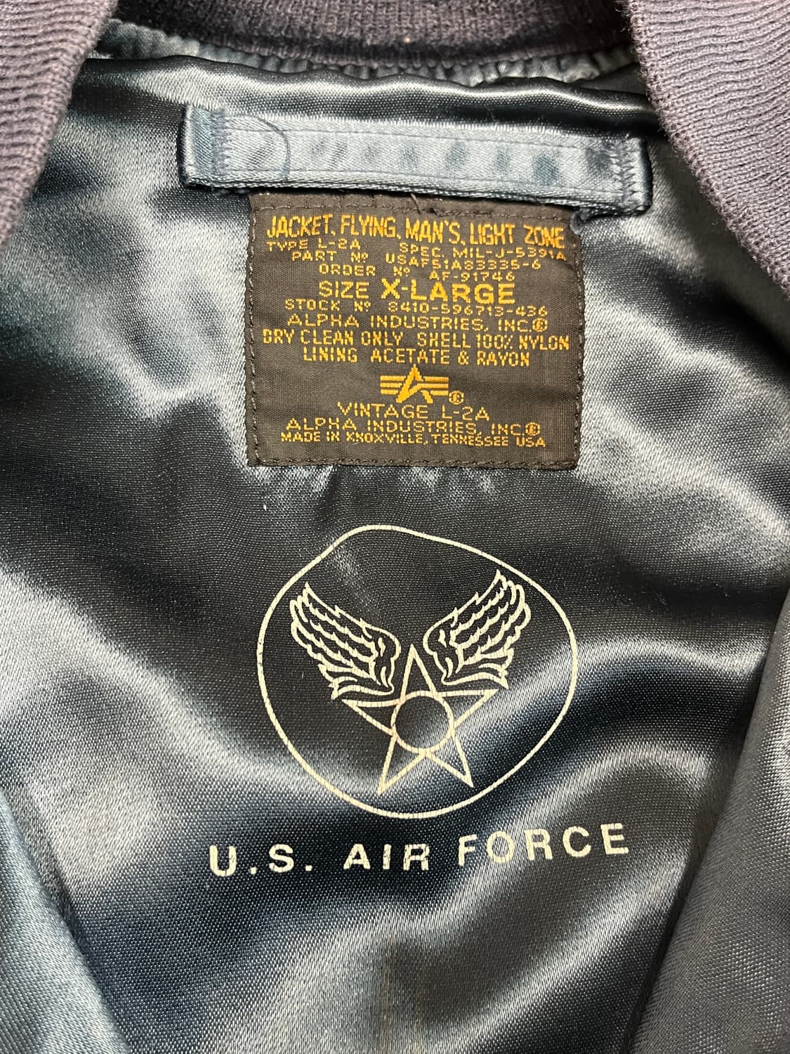 [XL] 알파인더스트리 빈티지 USA 복각 L-2B 네이비 상품이미지8