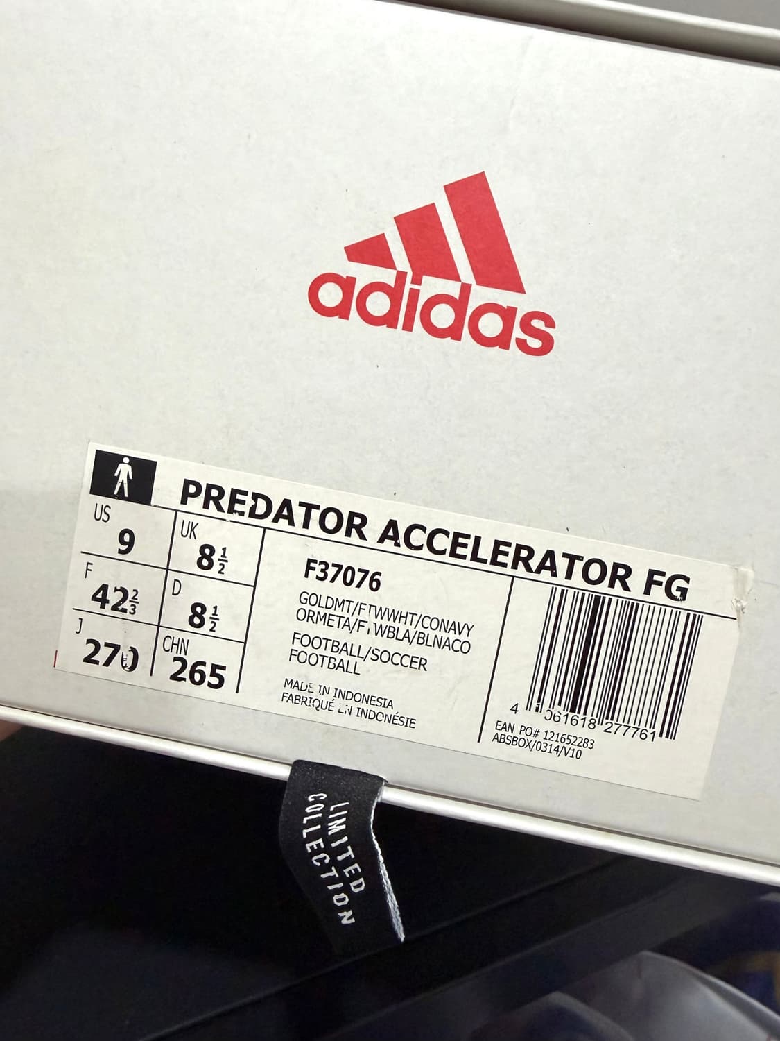 (270) 아디다스 프레데터 엑셀레이터 FG 지단 한정판 새제품 상품이미지6
