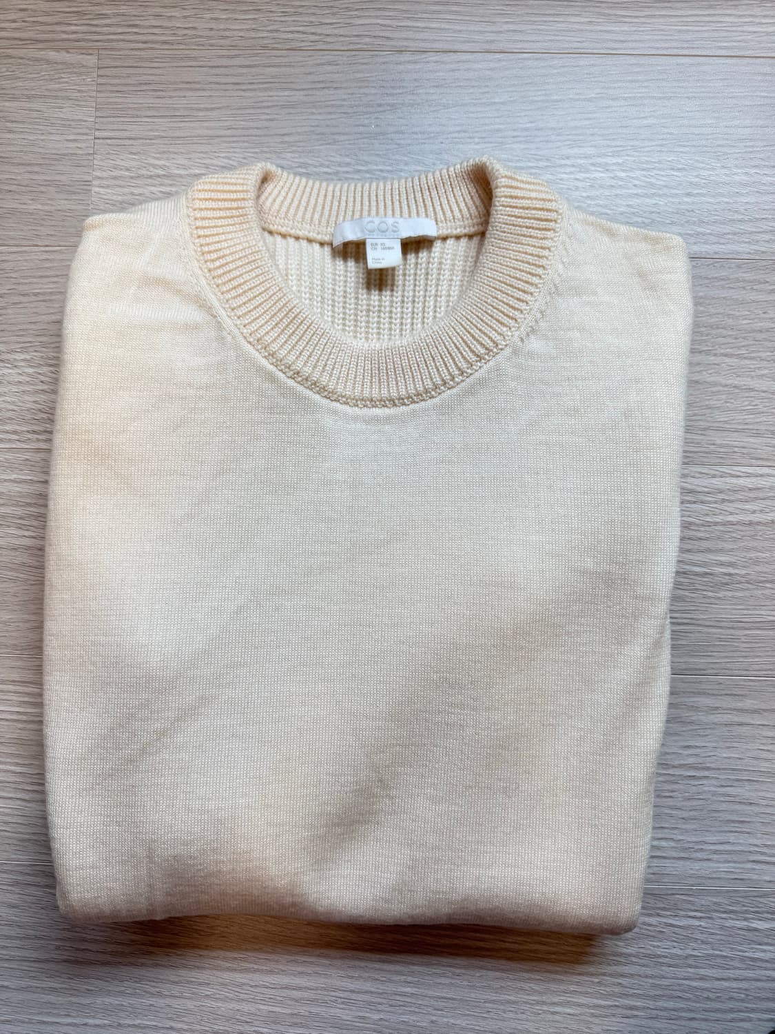 COS 코스 메리노 울 크루넥 니트 (크림/XS) 판매합니다 상품이미지7